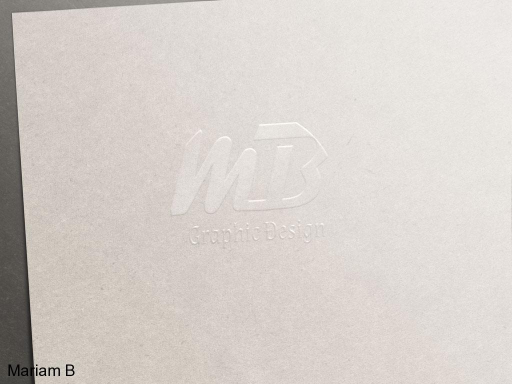 Branding Design Portfolio 10 Mariam Cheaitou Bazzi Branding Design Portfolio MB Graphic Design logo presented as a subtle embossed paper mockup, showcasing brand identity and logo design in Windsor, Ontario.