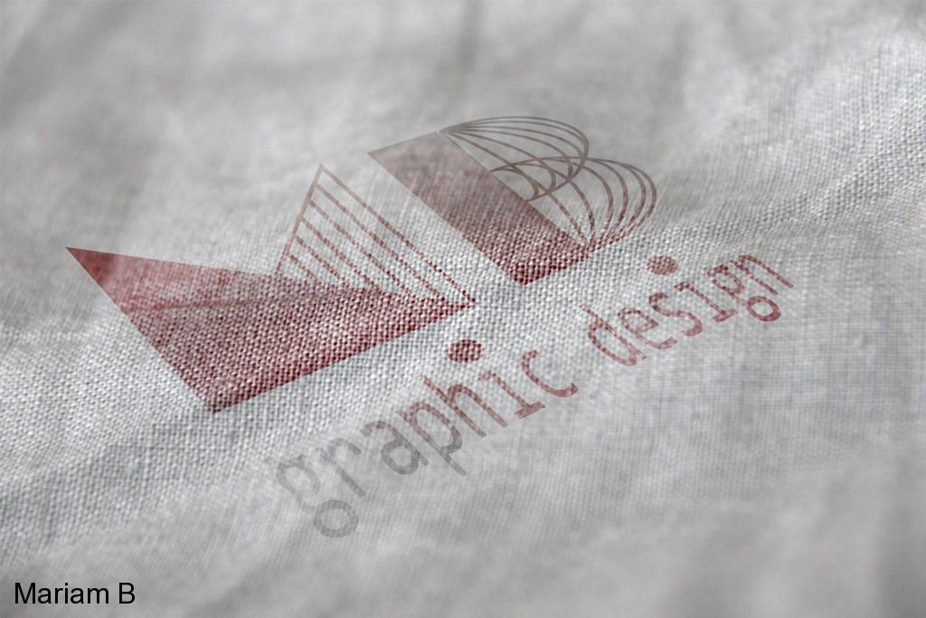 Branding Design Portfolio 11 Mariam Cheaitou Bazzi Branding Design Portfolio MB Graphic Design logo applied to a textured fabric mockup, demonstrating professional logo application and branding in Windsor, Ontario.