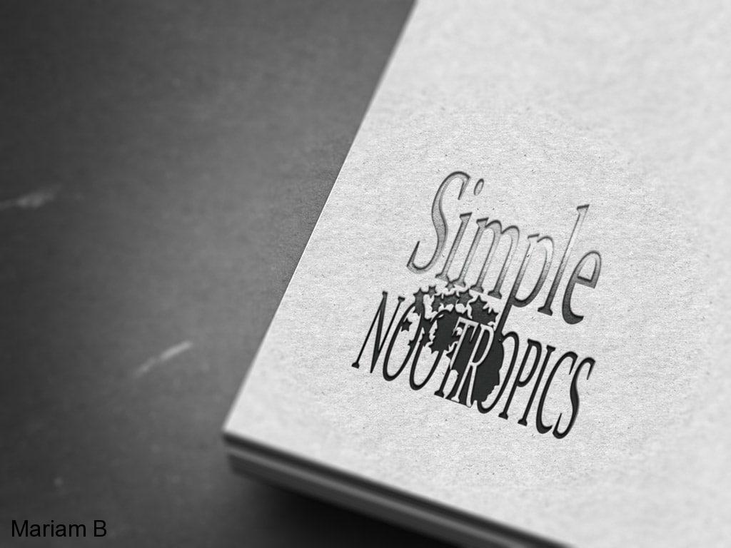Branding Design Portfolio 4 Mariam Cheaitou Bazzi Branding Design Portfolio Simple Nutropics logo design presented on a textured paper mockup, part of a logo design portfolio in Windsor, Ontario.