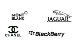 Companies that use the colour black in their logos.