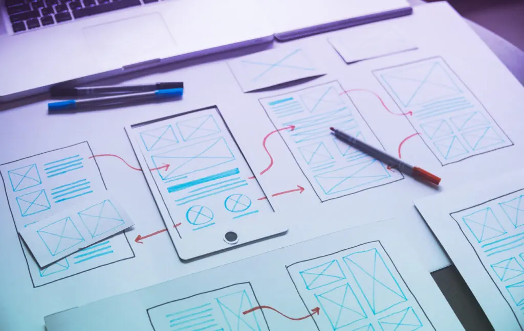 ux Graphic designer creative sketch planning application process