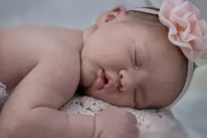 Close Image for a sleeping baby.