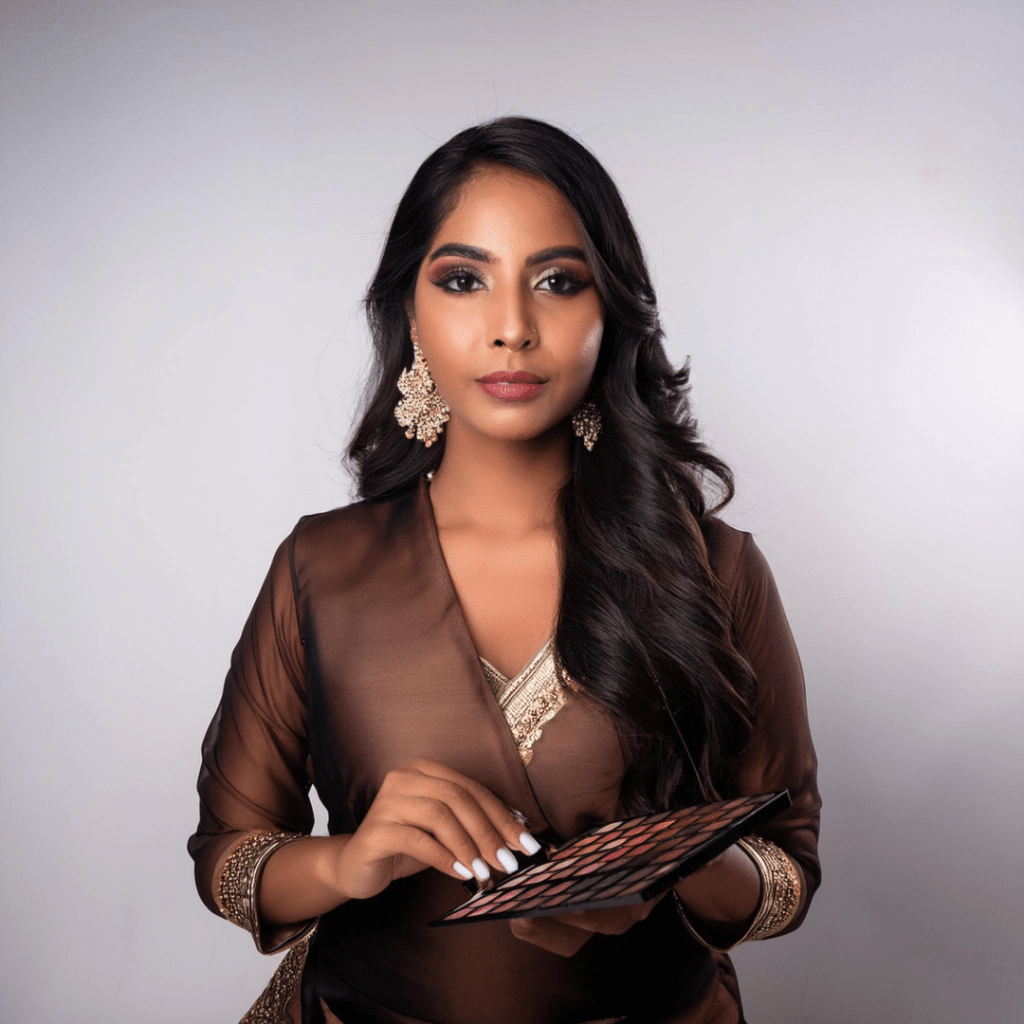 Mastering Your First Photoshoot: A Comprehensive Beginner's Guide 4 Mariam Cheaitou Bazzi A woman doing her hair and makeup preparing for photo session.