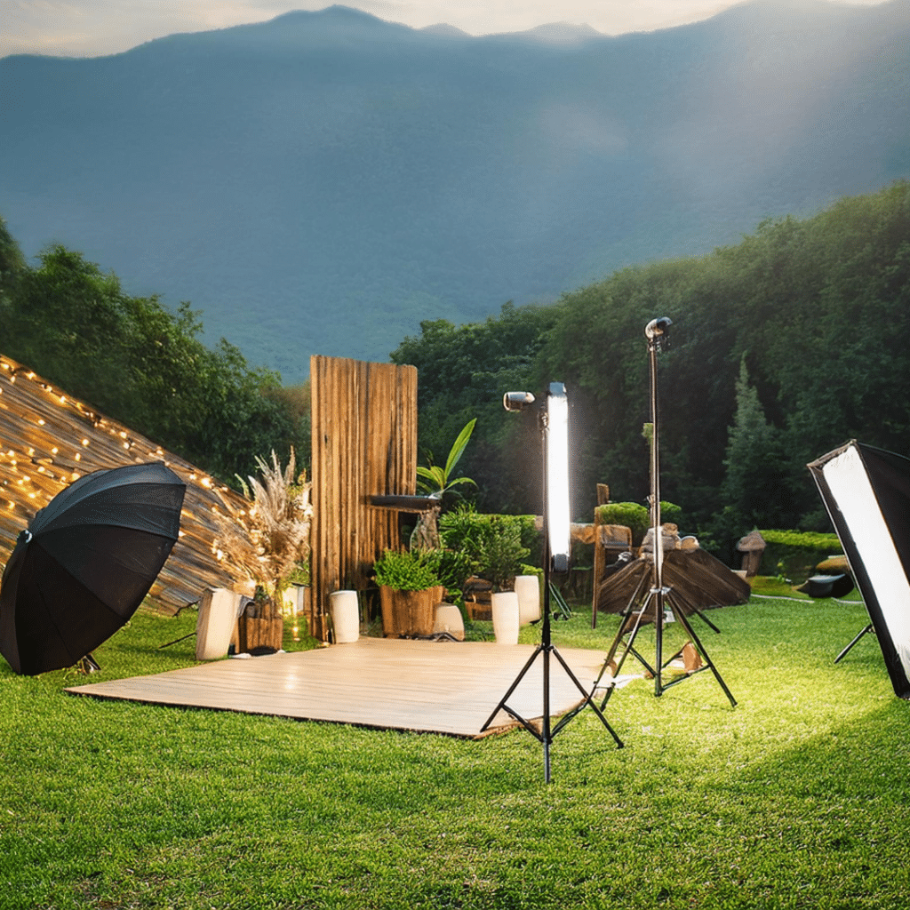 Mastering Your First Photoshoot: A Comprehensive Beginner's Guide 5 Mariam Cheaitou Bazzi outside photo session with studio equipments.