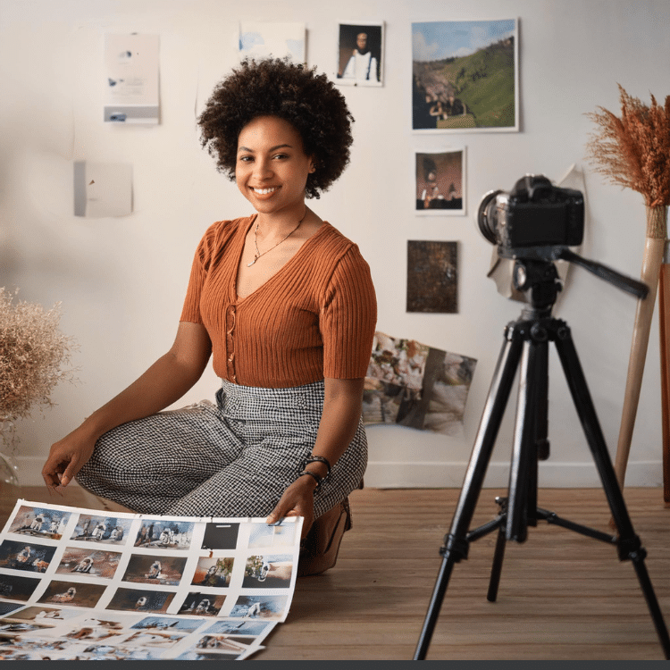 Mastering Your First Photoshoot: A Comprehensive Beginner's Guide 2 Mariam Cheaitou Bazzi A photographer holding a mood board curated by her client for the photo session.