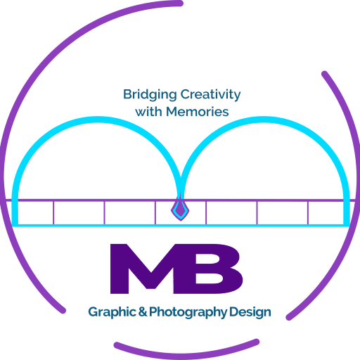 the new logo for mb graphic & photography design